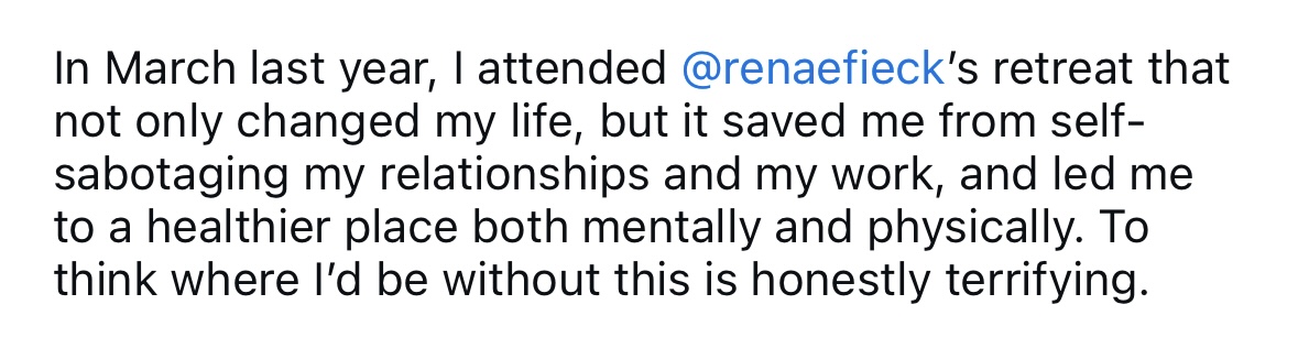 retreat testimonial